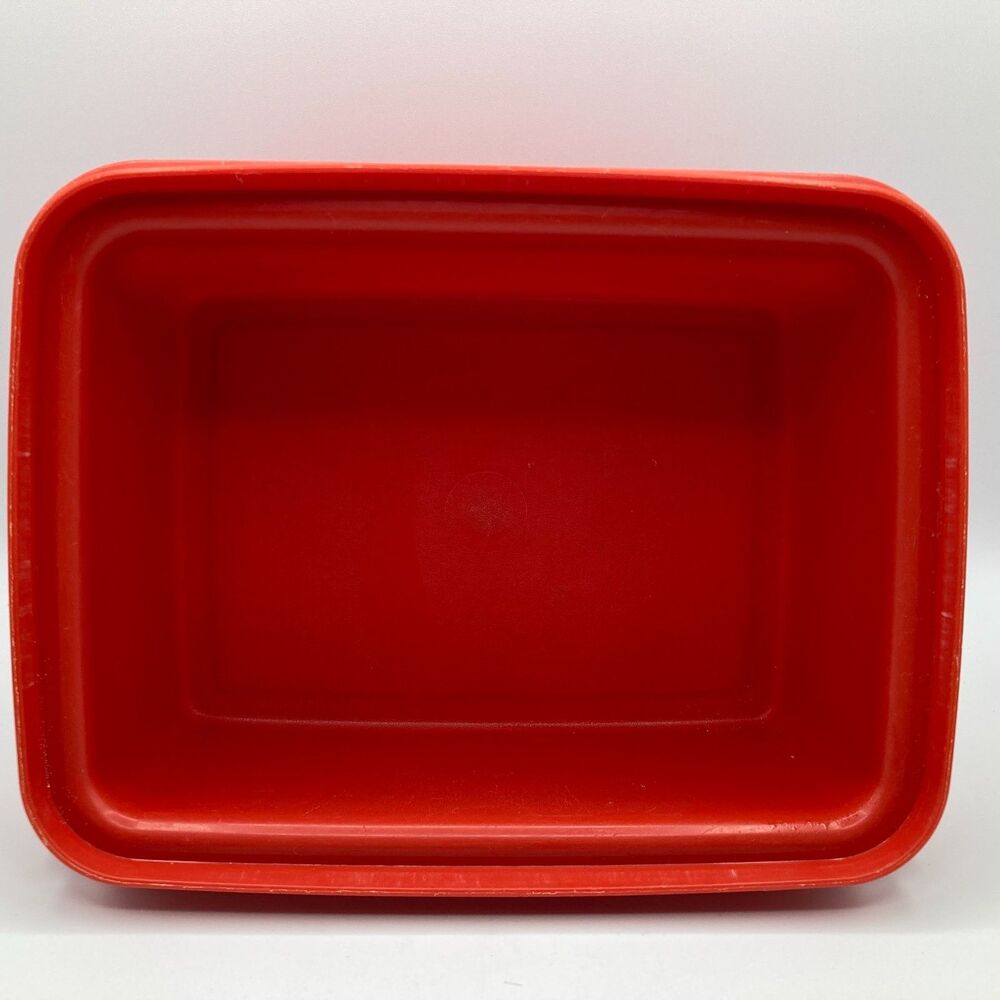 Vintage Tupperware Orange Red Pack N Carry Lunch Box 1254-9 - Picture 6 of 10